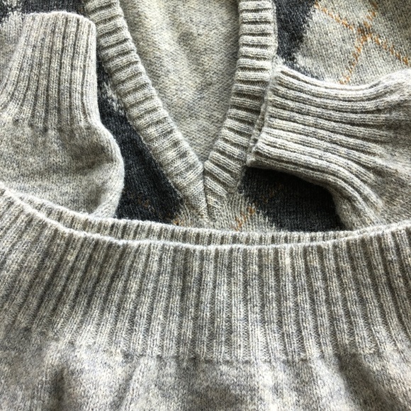 Guido Baldi 100% Pure Wool Made in Italy Argyle Sweater Size Large - Picture 7 of 8